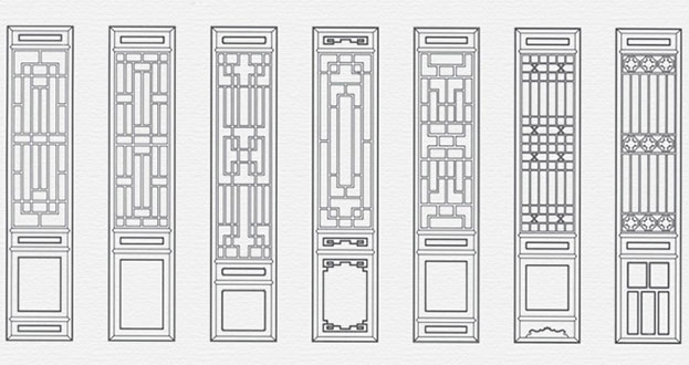 鄂温克常用中式仿古花窗图案隔断设计图